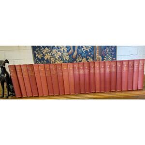 25 Vol Robert Louis Stevenson Scribner’s Set 1919-1920 Red Hardcover Antique